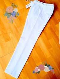 Pantaloni albi dama+curea, model office/Italia/diverse mărimi
