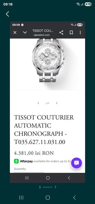 Tissot automatic couturier cronograf