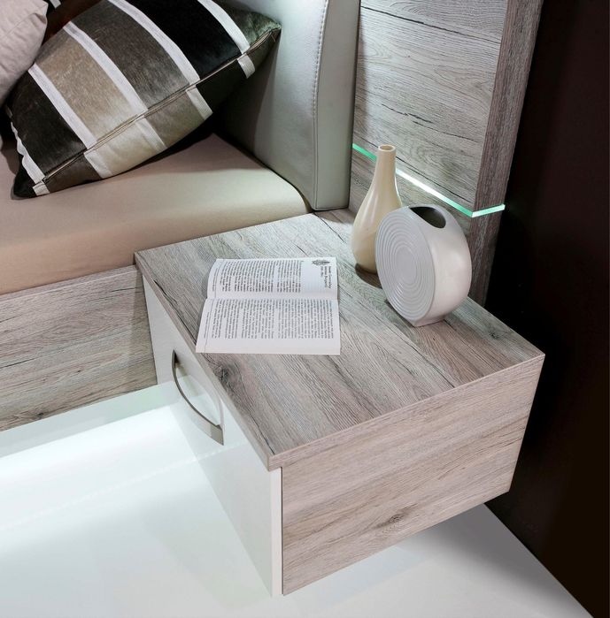 Pat plutitor Rondino – 180x200 cm, 2 noptiere cu sertare