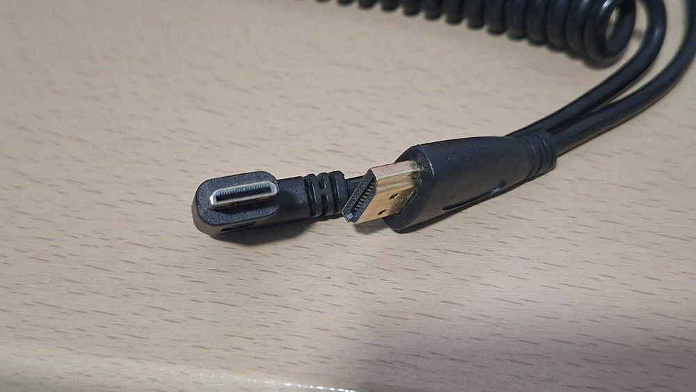 cablu spiralat HDMI Mini - Hdmi Mare