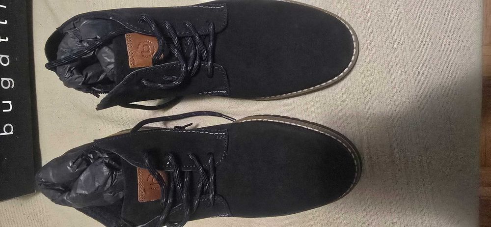 Нови зимни мъжки боти BUGATTI 8373H-4100, ест. велур и кожа, р. 42