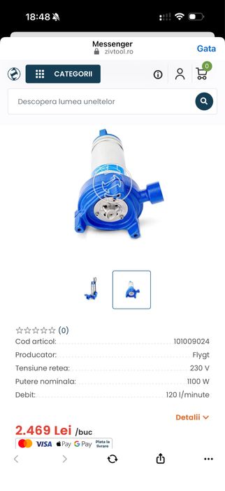 Pompa apa murdara FLYGT cu tocator