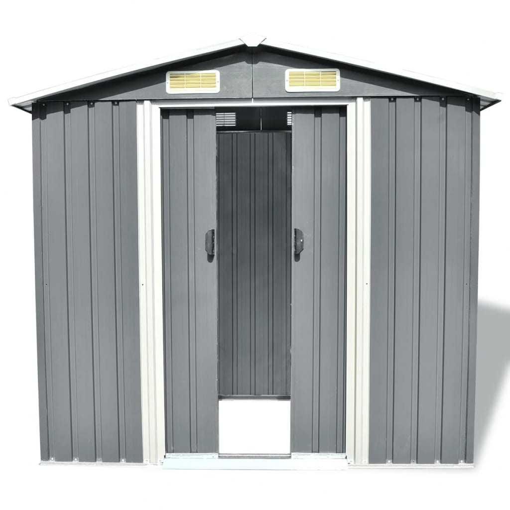 Magazie de gradina/Casuta de gradina 204x132x186 cm Gri OFERTA Nou