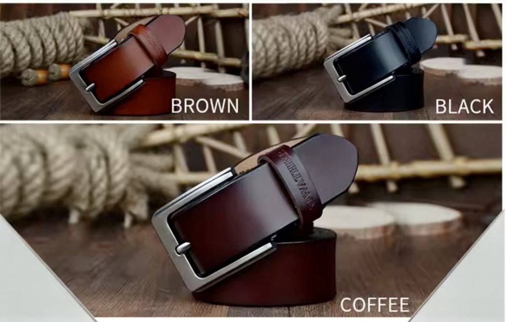 Мъжки, премиум кожен колан COWATHER*/Естест. телешка кожа -10%Промоция