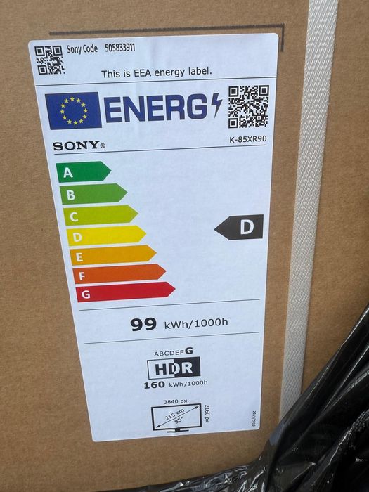 Televizor Sony BRAVIA 9 QLED XR l Mini LED 85XR90, 215 cm, Smart Googl