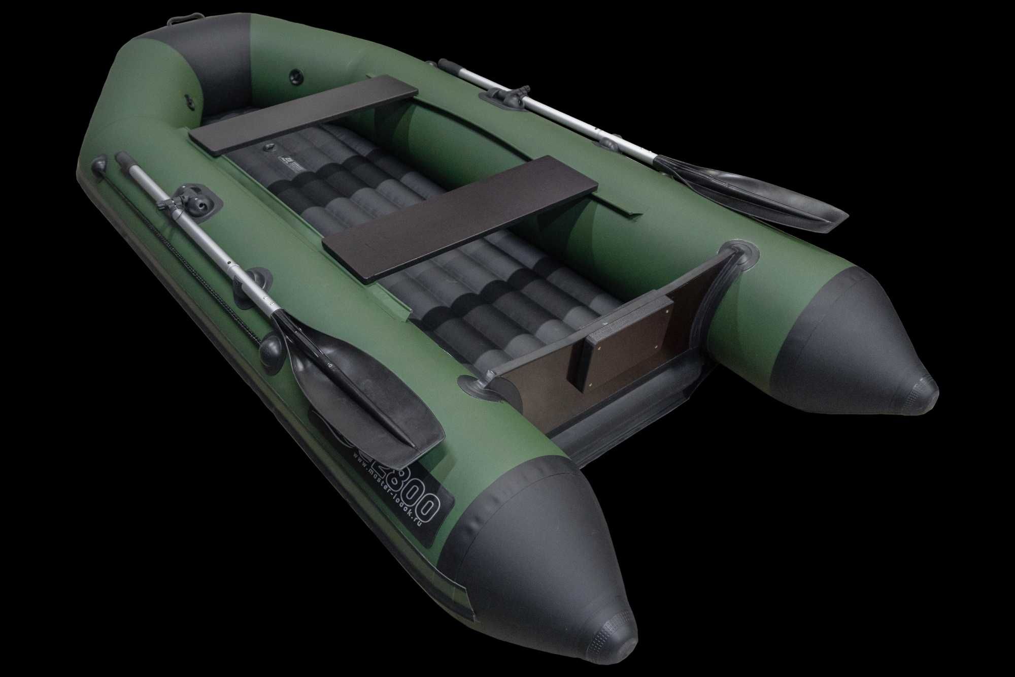 Лодка Аква 2800 НДНД графит/черный и зеленый/черный