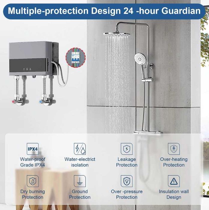 Încălzitor de apă electronic instant, bucătărie, 220V, 6000W