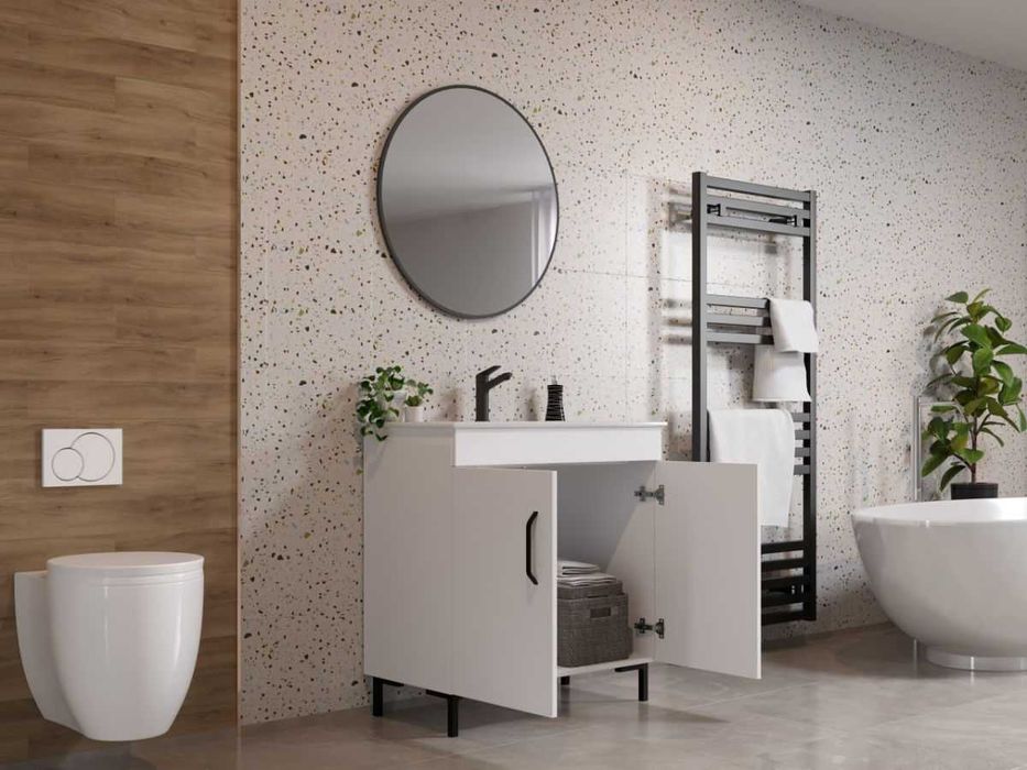 Set Masca Baie + Chiuveta 800 + Oglinda Rotunda Albio