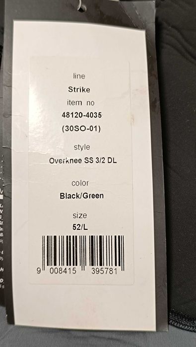 ION Wetsuit BS Strike Overknee LS-Чисто Нов с Етикети