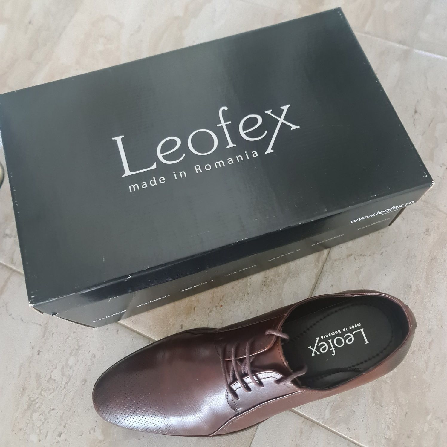 Pantofi eleganți Leofex,  maro ,nr 42