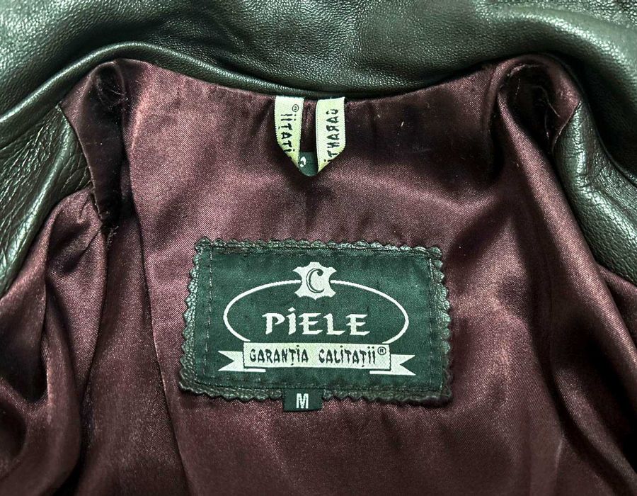 Haină din piele naturală, culoare maro