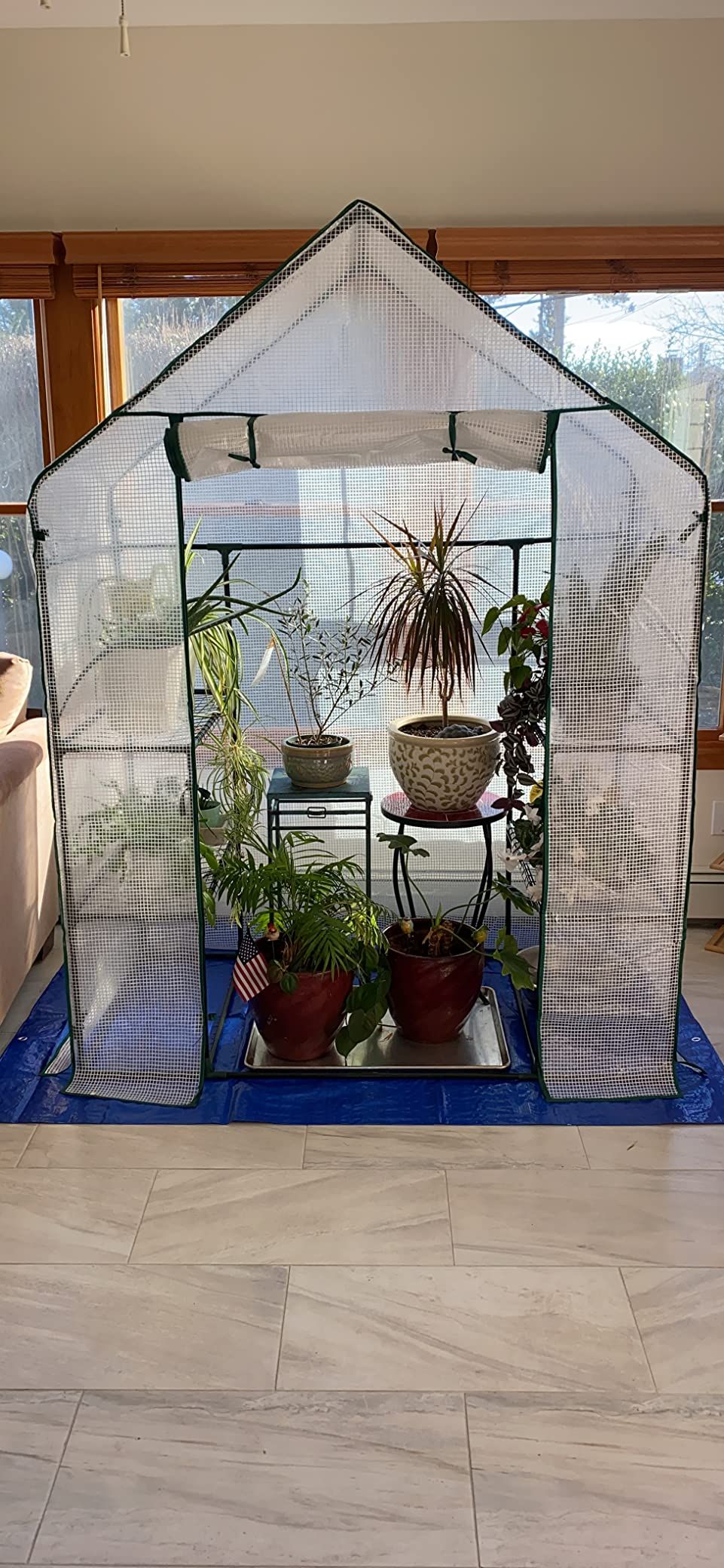 Solar Gradina cu rafturi pentru plante 140 x 73 x 200 cm