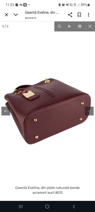 Poseta piele naturala Burgundy