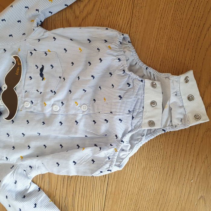 Set body și pantaloni bumbac 3-6 luni. Costum băieței