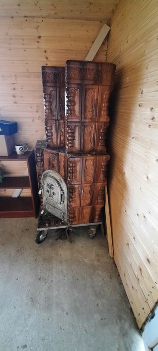 Sobă teracotă pe roți