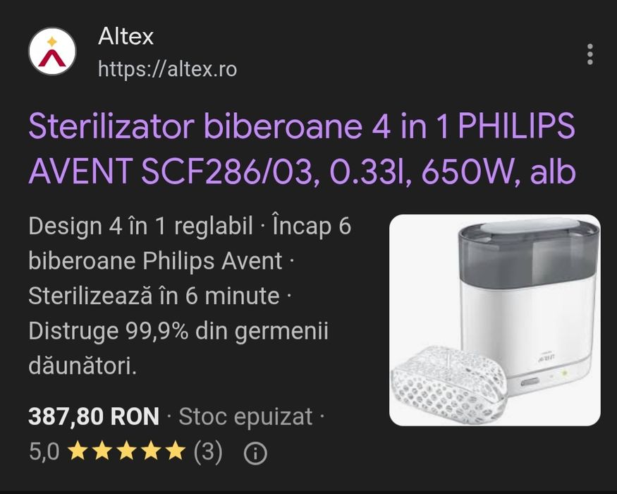 Avent Sterilizator 4 în 1