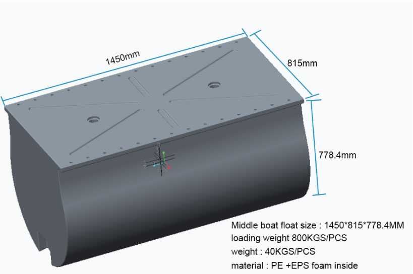 Flotoare pentru construcția de pontoane plutitoare/catamarane