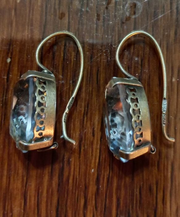 Серьги серебро топаз