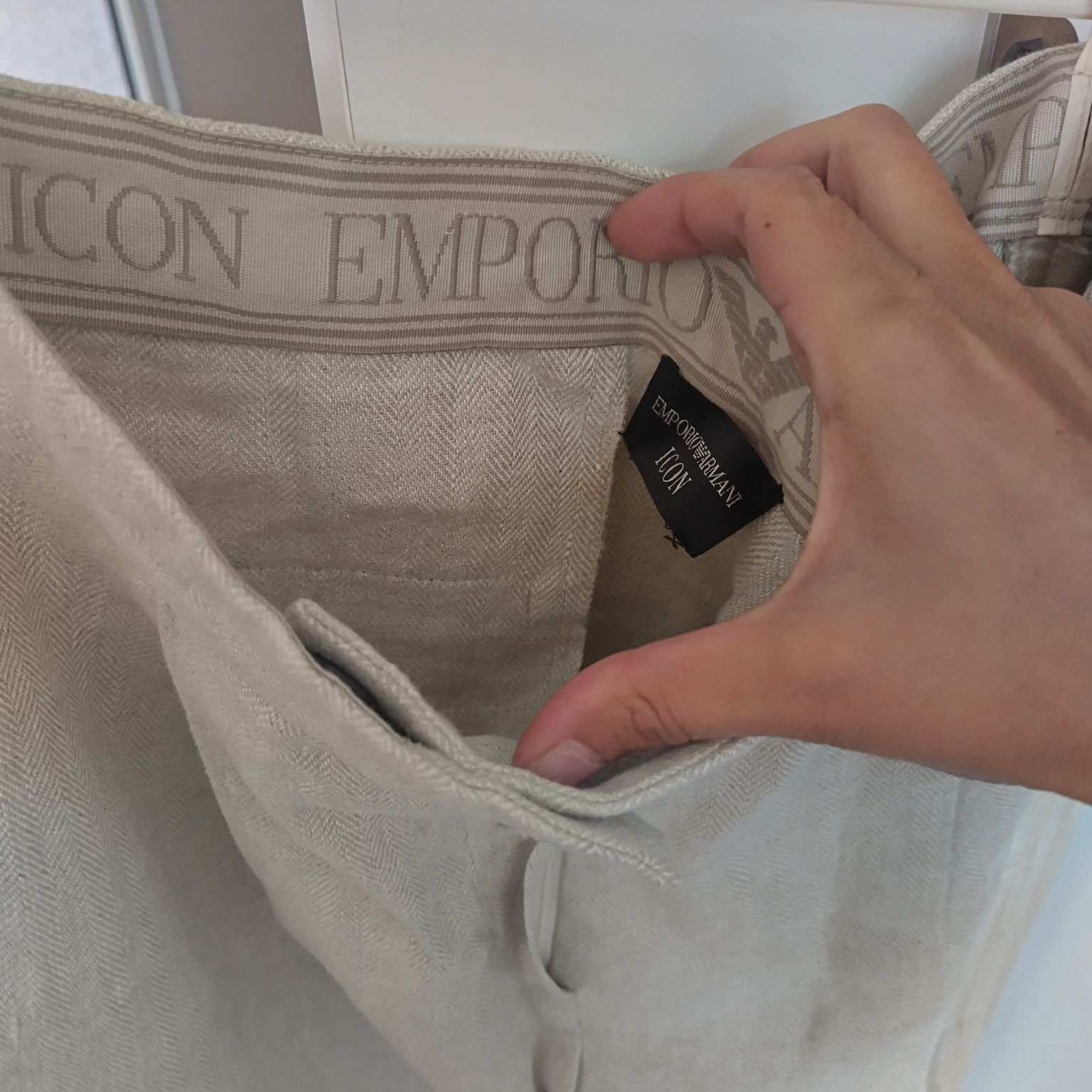 Ленен панталон Emporio Armani