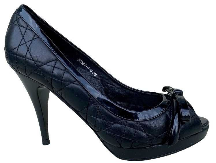 DIOR Superbi Pantofi Fashion Pumps Platform Piele Negru Original Nr.39