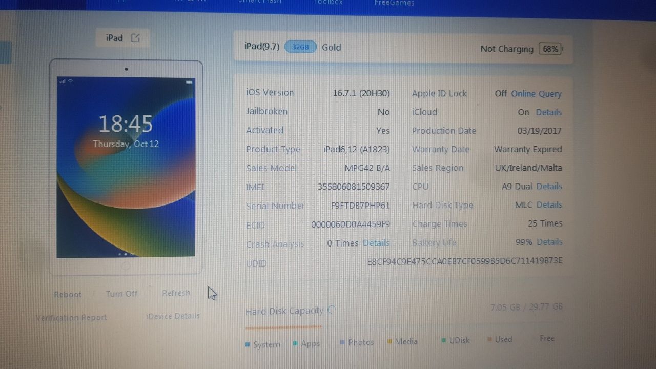 Ipad 5 32GB gold златен wifi 4G Sim A1823