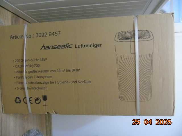 Purificator de aer Hanseatic, alb/negru, 70 x 37 x 37 cm