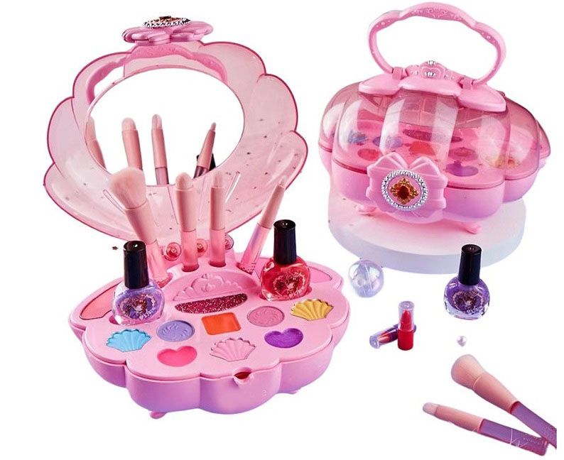 Trusa machiaj copii, lac unghii, ruj, Roz, 3 ani+