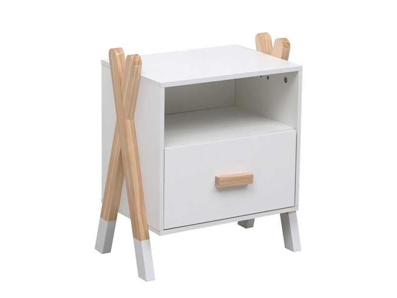 Нощно шкафче, Paschal, Бял, Пдч, 46х30х55см.