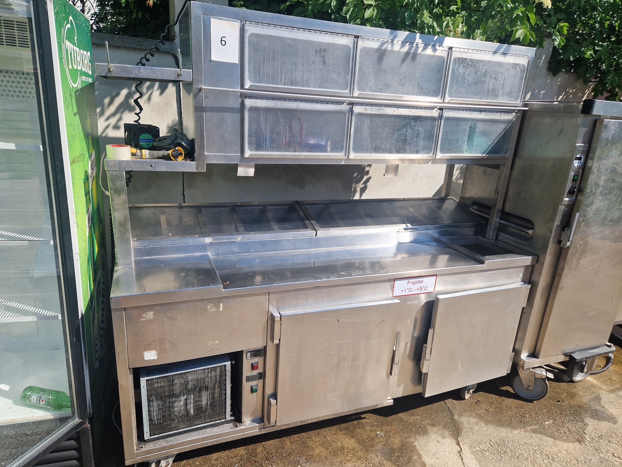 Dulap cald, Masa rece inox, frigider inox, masa frigorifica