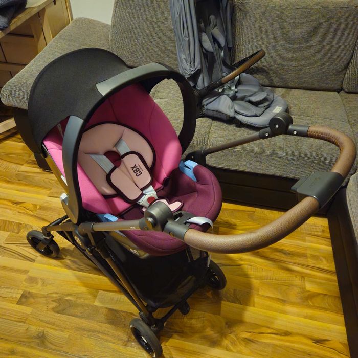 Бебешка количка Cybex Melio + стол за кола Cybex Aton Basic с адаптери