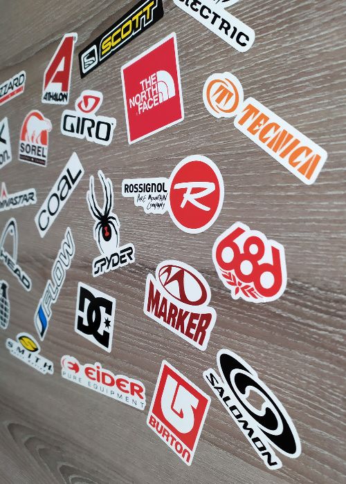 Стикери спонсори Сноуборд Ски марки лист А4 - 23 бр. общо Sticker