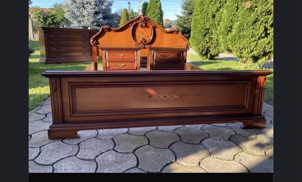 Dormitor lemn masiv pat matrimonial