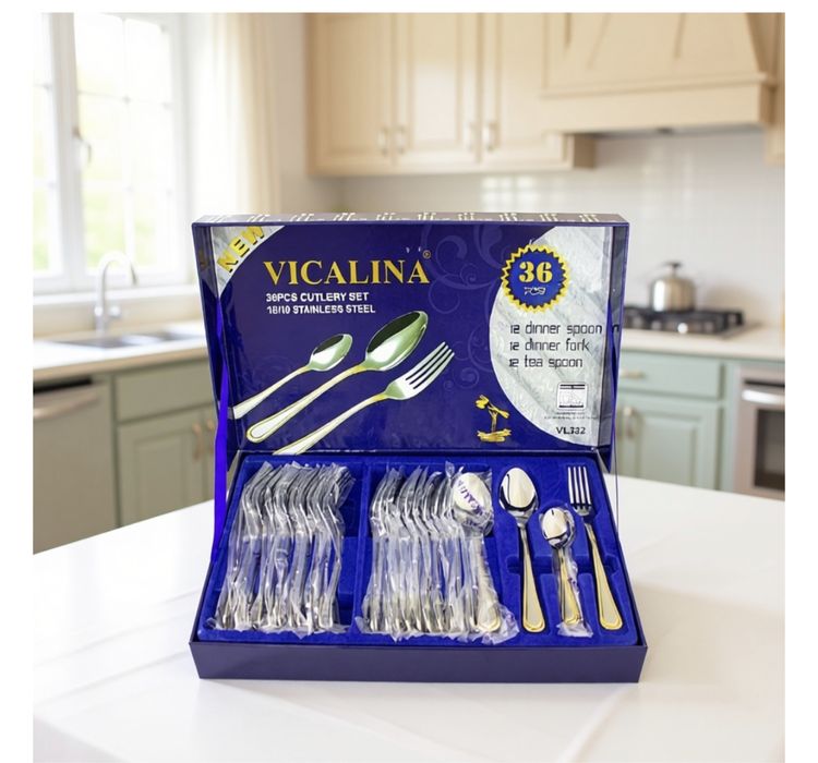 Набор столовых приборов Vicalina 36 штук серебристый