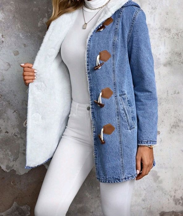 Дамско дънково зимно яке