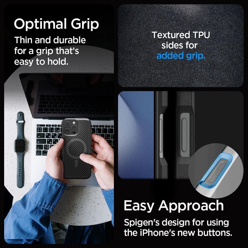 Кейс spigen core armor magsafe за iphone 16 pro max - matte black