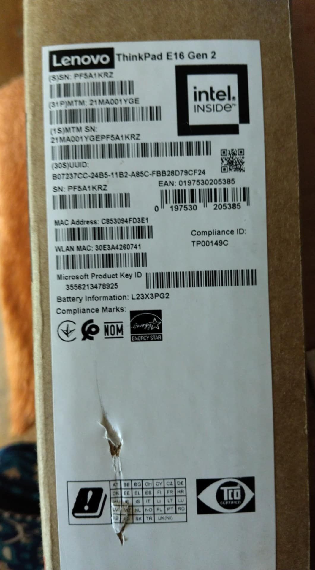 Lenovo thinkpad E16 gen 2
