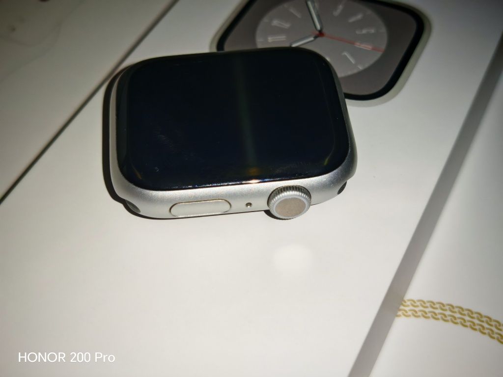 Apple Watch 8.45mm silver ремешок родной чёрный+куча ремешков бонусом