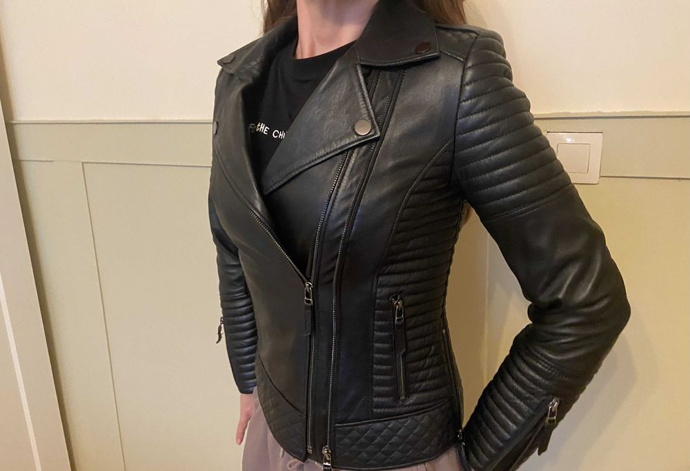 Яке от естествена кожа - S