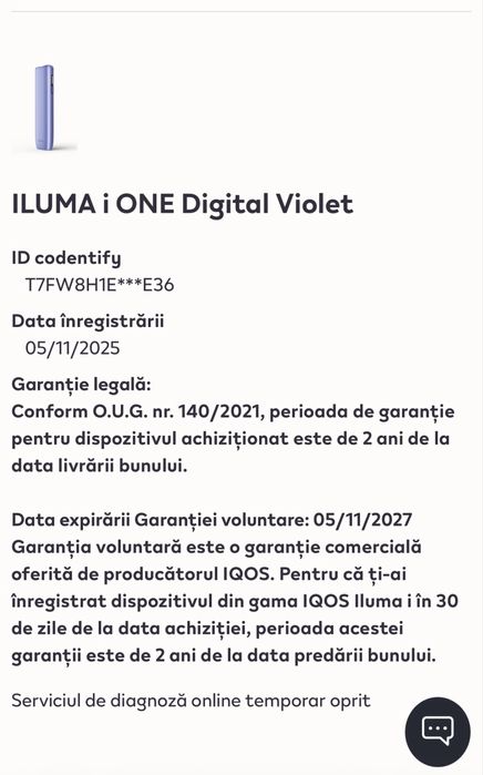 Aparat Iqos Iluma i one - mov (nou,sigilat)