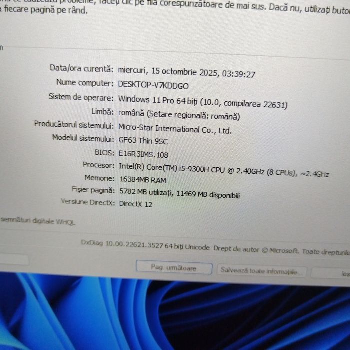 Laptop Gaming MSI GF63 Thin 9SC