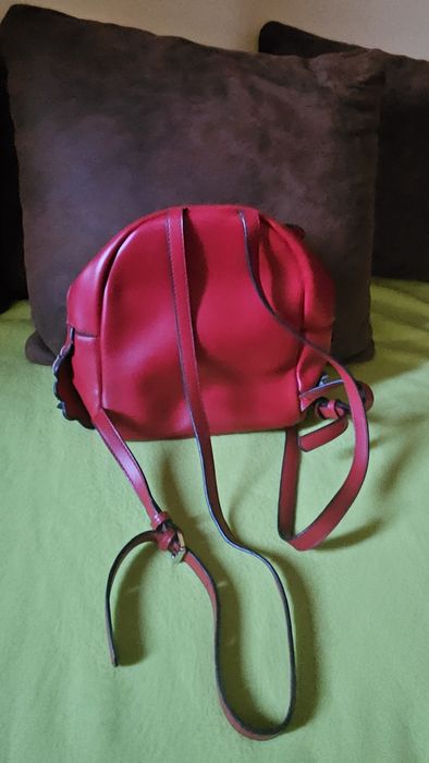 Rucsac deosebit dama rosu piele de firma