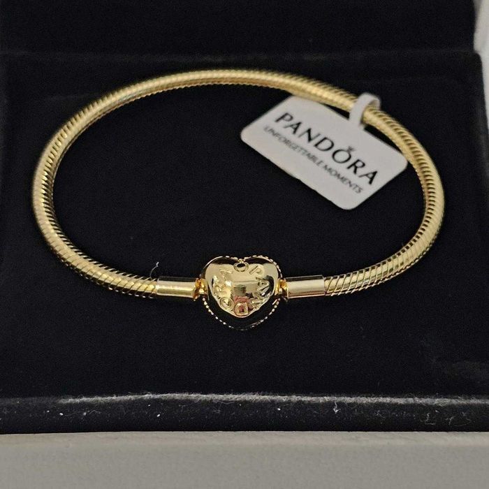 Brățară Pandora cu cristale - Aur, in cutie