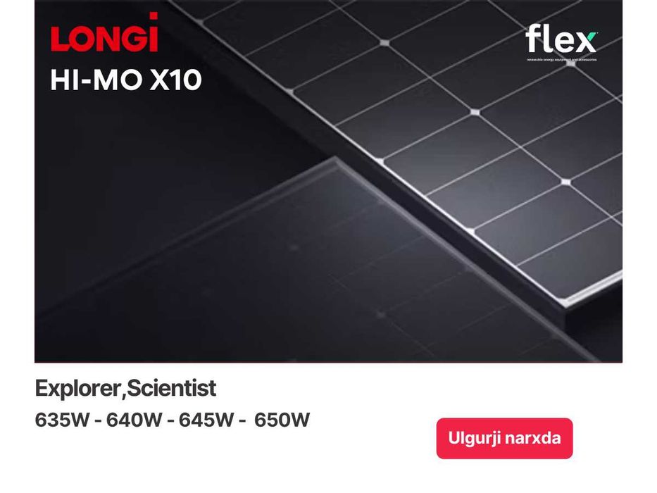 LONGi Hi-MO X10 640W Scientist -Original,yuqori samaradorlikdagi panel