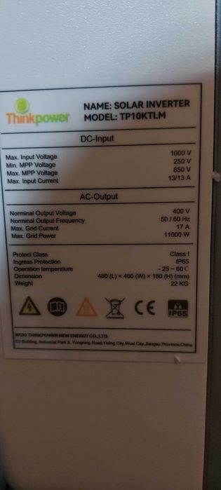 Invertor trifazat on grid Thinkpower TP10KTLM 10KW 10 000W