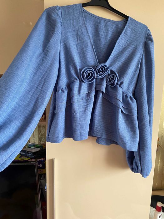 Bluza camasa eleganta ocazie cu trandafiri femei maneca lunga marime L