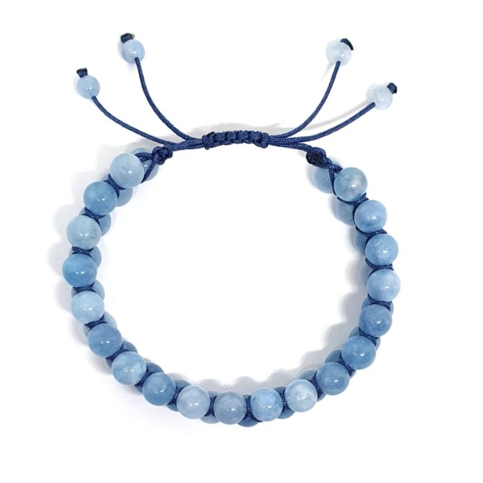 Bratara Shambala din acvamarin