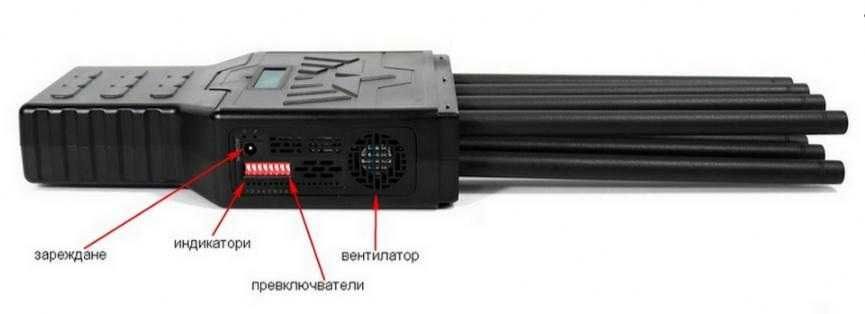 Мощен Преносим 5G Заглушител Смартфон GPS BT5 Lojack GSM 8X Канала 28W