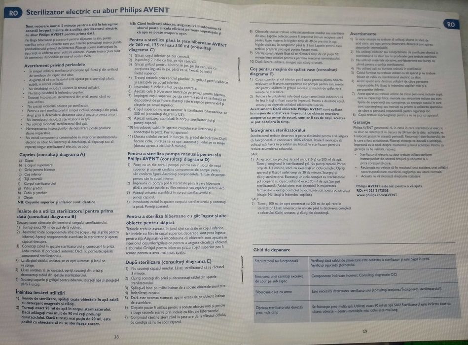 Sterilizator electric cu abur Philips Avent