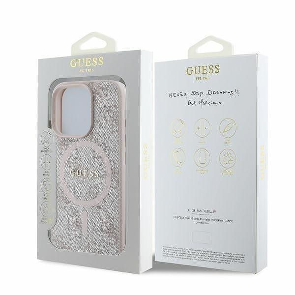 Guess 4g ring classic logo magsafe кейс за iphone 16 pro max – розов
