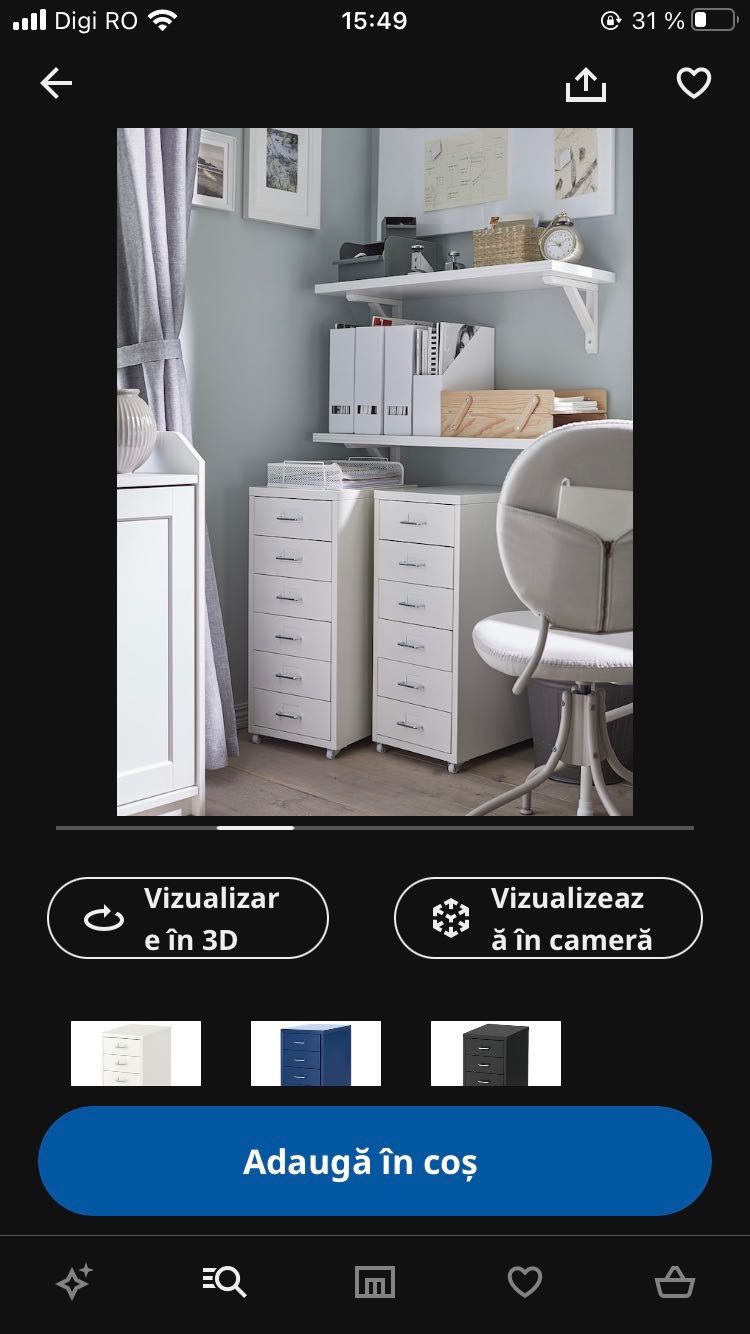 Vand birou ikea +comoda cu rotile